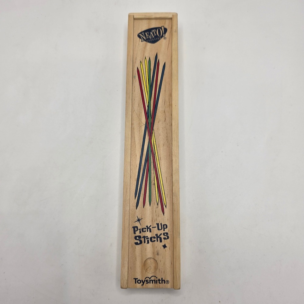 Toysmith Pick-Up Sticks Neato! Classics Wooden Box Traditional Game Retro Toy‎